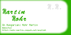 martin mohr business card